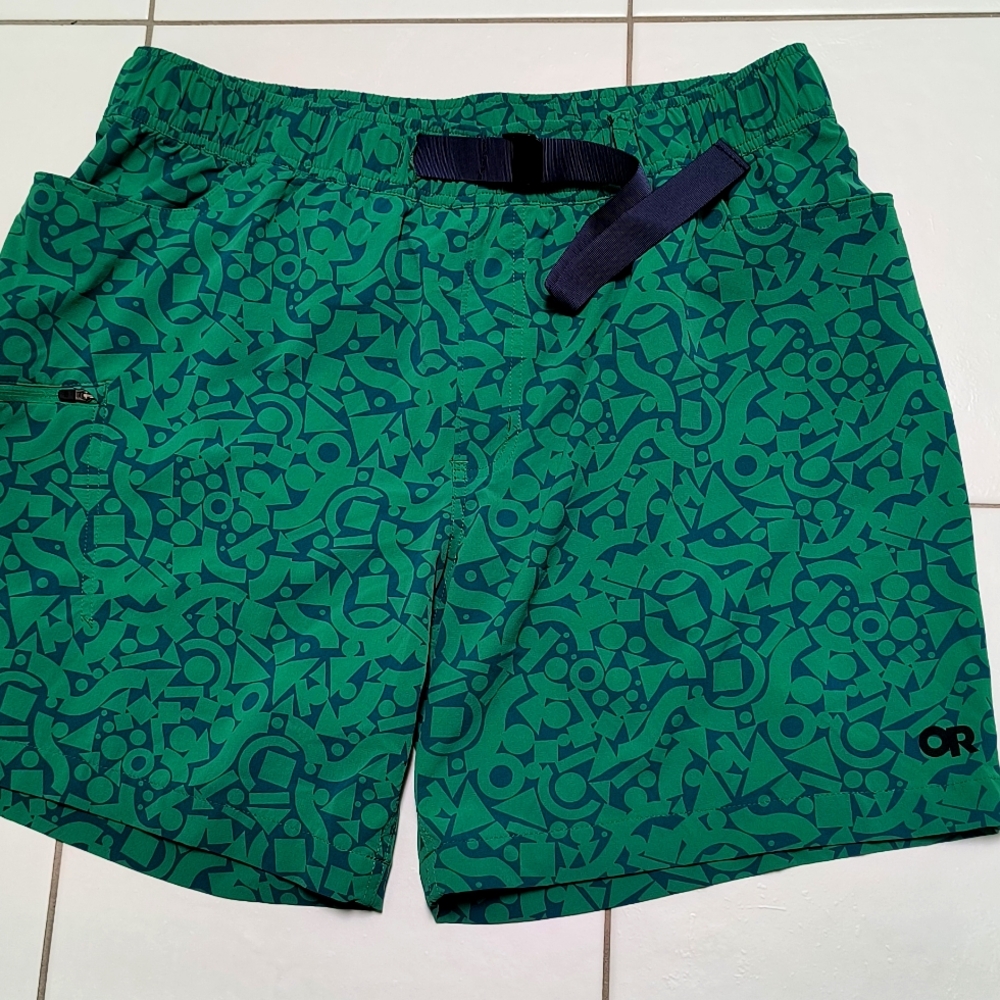 Outdoor Research Green and Blue Patterned Shorts